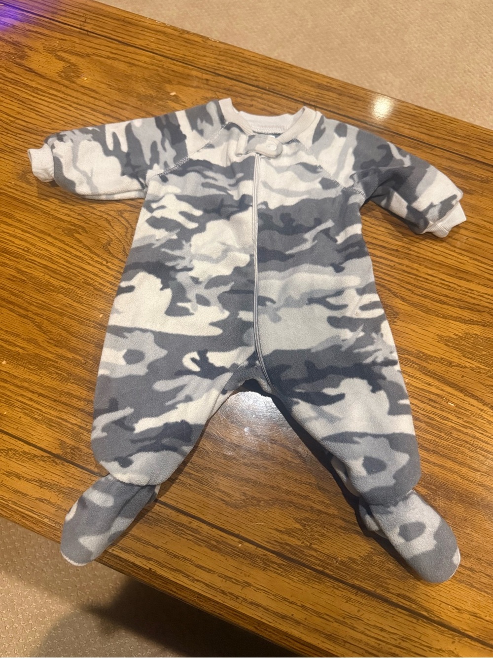 6 for $10 Place Grey Camo Footed One-Piece